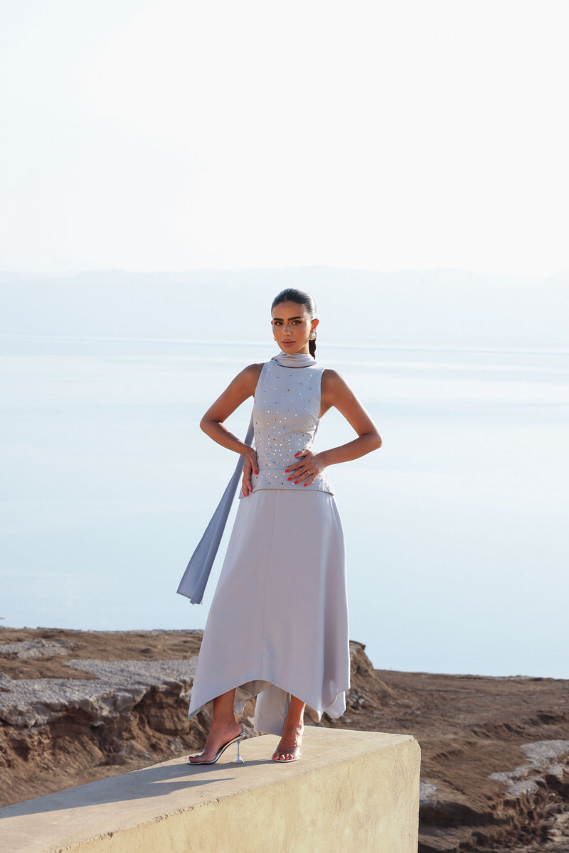 MAYKA X DEEMA AL ASADI blue dress