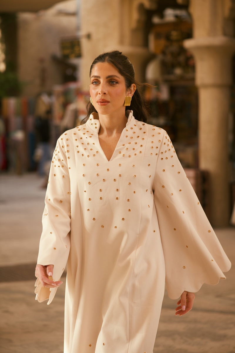 KAFTAN DRESS 2-Beige – MAYKA