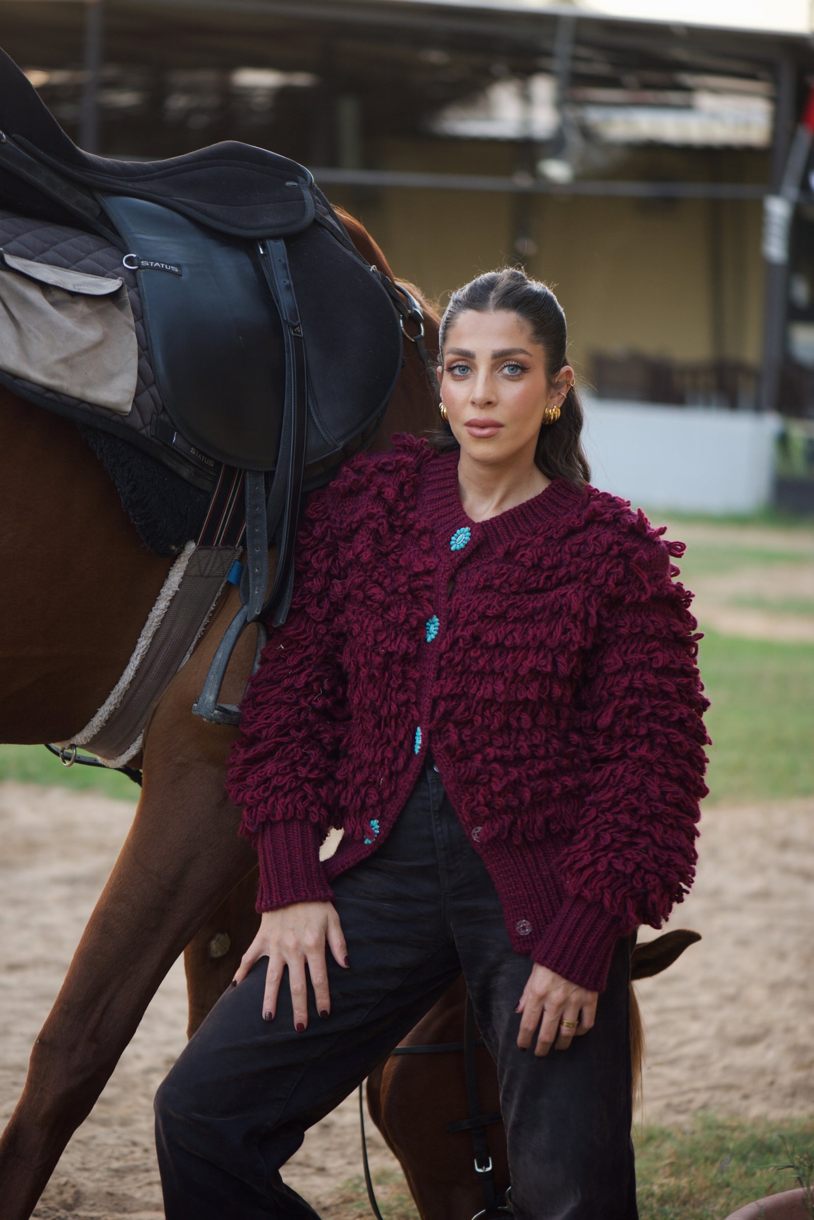 ★maro様★Acka tulle knit cardigan ruffled-tulle-knit-cardigan-