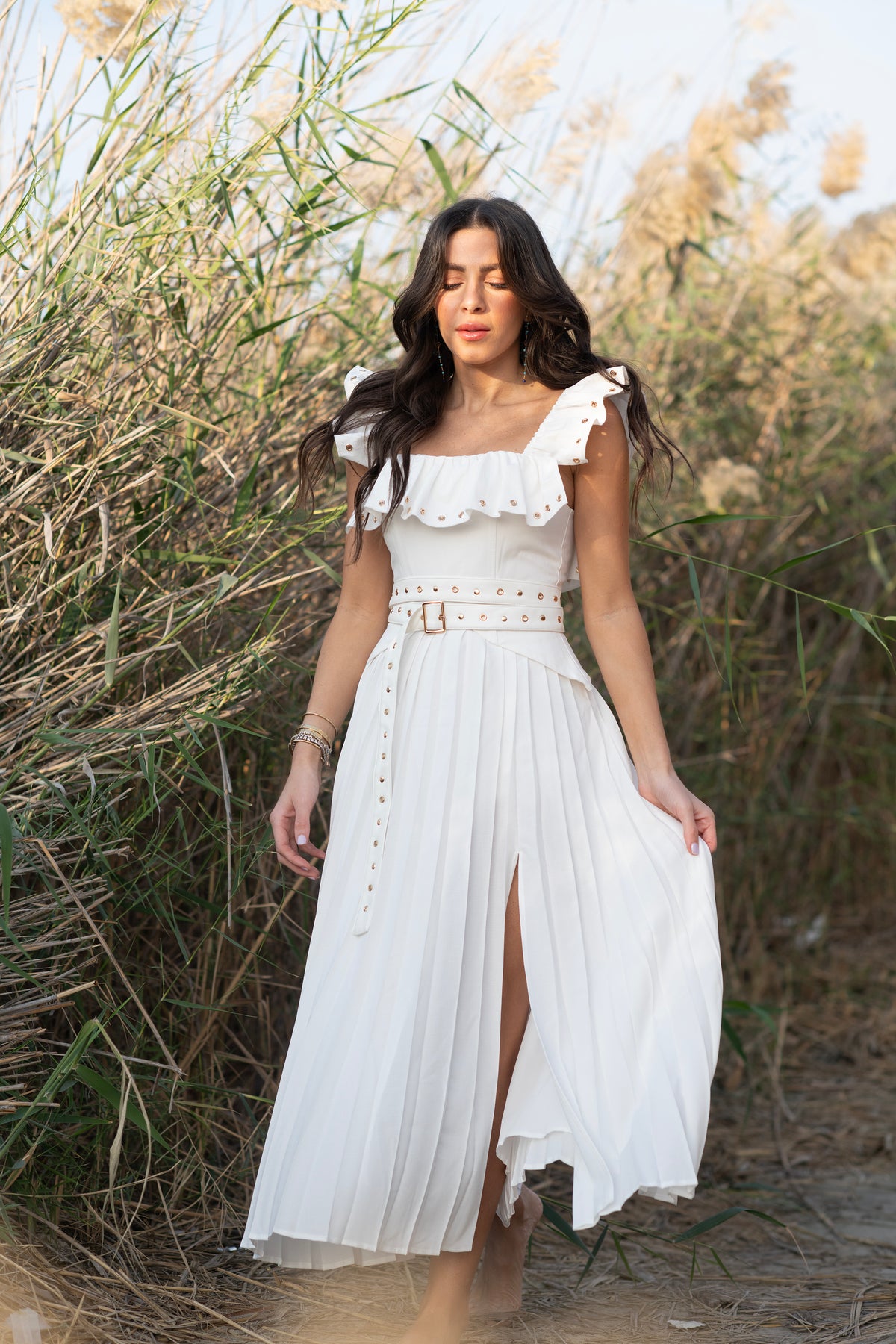 ALLIUM DRESS -WHITE