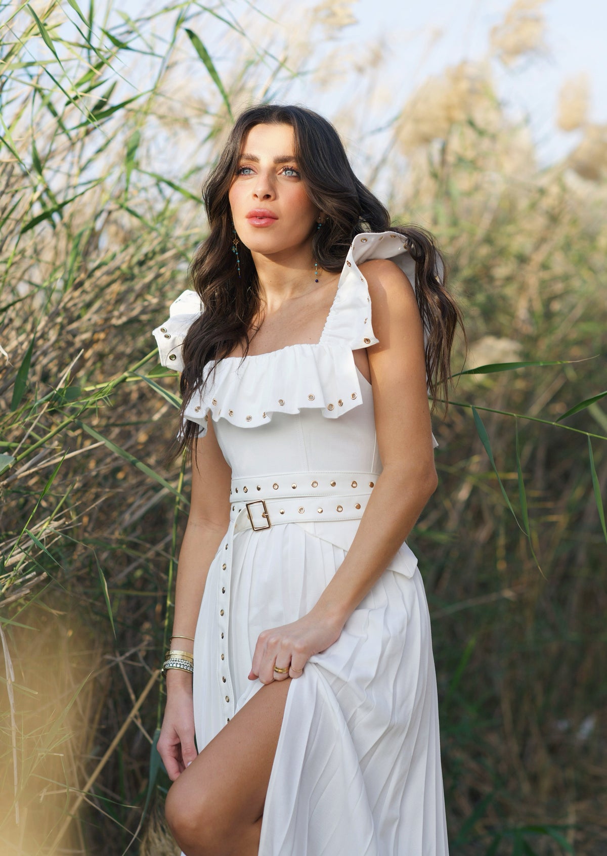 ALLIUM DRESS -WHITE