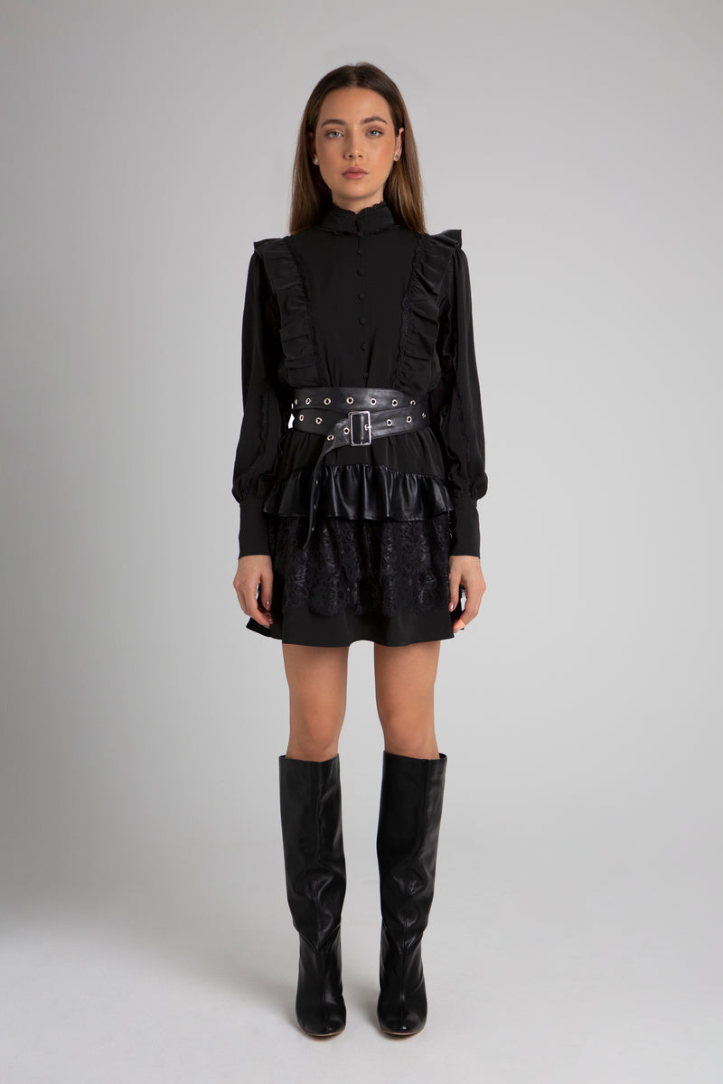 grey dress black boots twitter Sarina Grey Dress and Black Boots